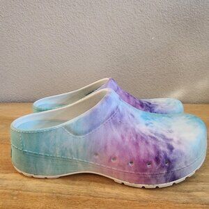 Dansko Clogs Shoes Womens Size EU 40 Tie Dye Blue Purple Slip On Mule Comfort